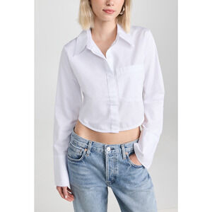 Citizens Of Humanity 'Bea' White Cotton Crop Top Size S